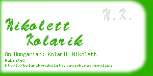 nikolett kolarik business card